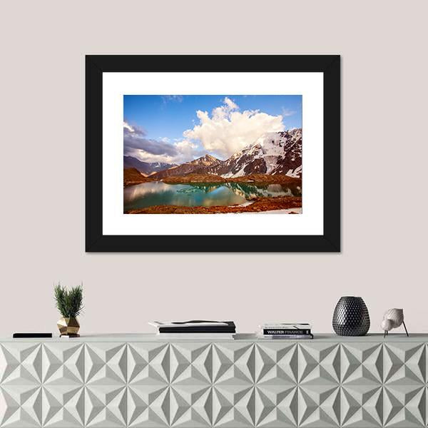 Winter Mountain Lake In Switzerland Panoramic Canvas Wall Art-1 Piece-36" x 12"-Tiaracle