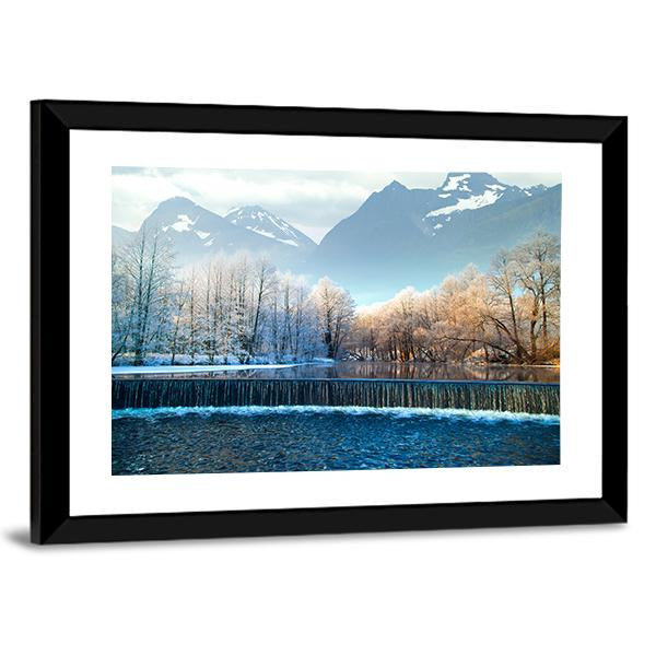 Winter Mountains In Norway Canvas Wall Art-3 Horizontal-Gallery Wrap-25" x 16"-Tiaracle