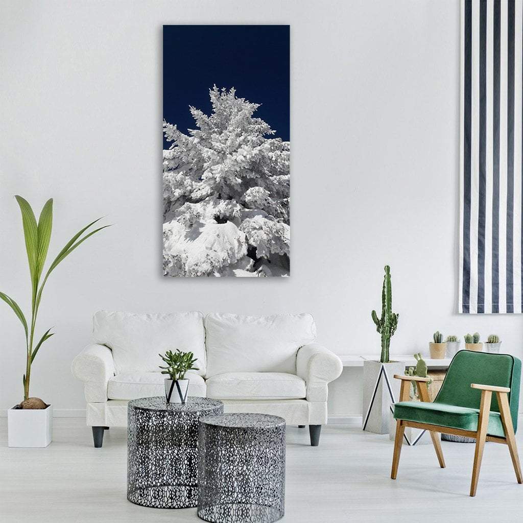 Winter Tree Vertical Canvas Wall Art-1 Vertical-Gallery Wrap-12" x 24"-Tiaracle