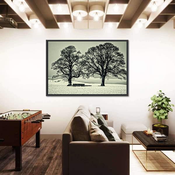 Winter Trees On Scottish Borders Canvas Wall Art-5 Horizontal-Gallery Wrap-22" x 12"-Tiaracle