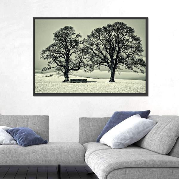 Winter Trees On Scottish Borders Canvas Wall Art-5 Horizontal-Gallery Wrap-22" x 12"-Tiaracle
