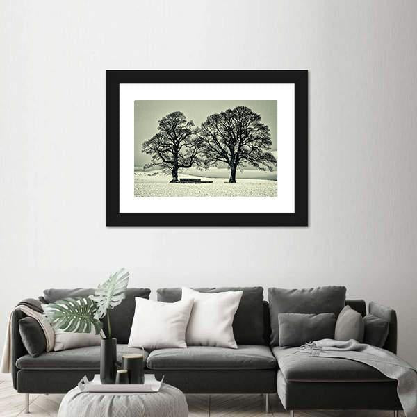 Winter Trees On Scottish Borders Canvas Wall Art-5 Horizontal-Gallery Wrap-22" x 12"-Tiaracle