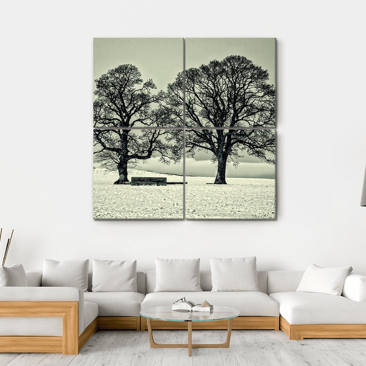 Winter Trees On Scottish Borders Canvas Wall Art-4 Square-Gallery Wrap-17" x 17"-Tiaracle
