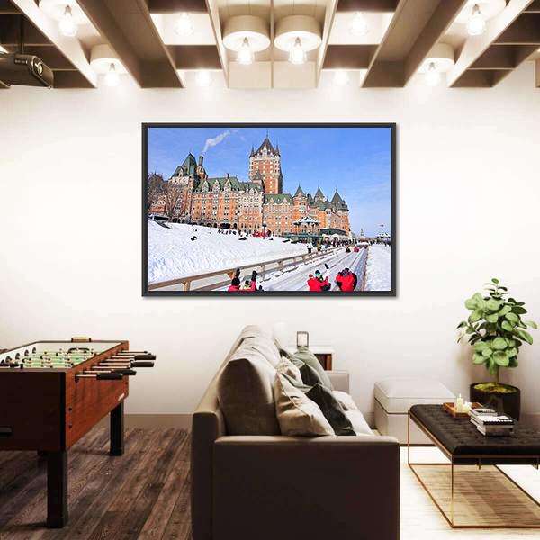 Winter View Of Quebec City Canvas Wall Art-3 Horizontal-Gallery Wrap-25" x 16"-Tiaracle