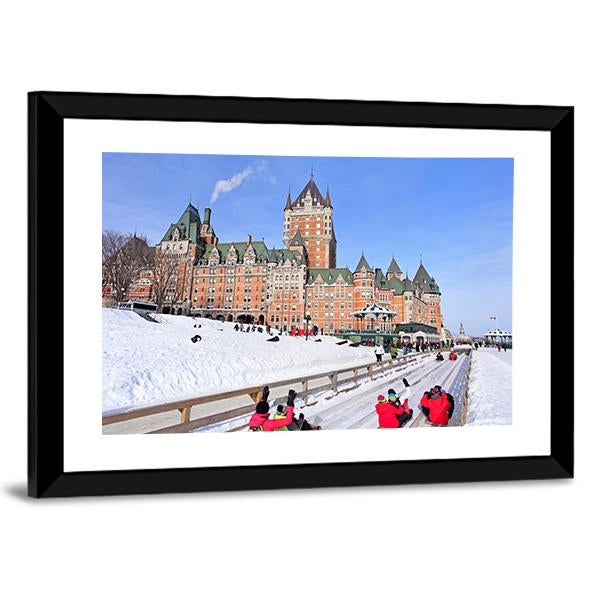 Winter View Of Quebec City Canvas Wall Art-3 Horizontal-Gallery Wrap-25" x 16"-Tiaracle