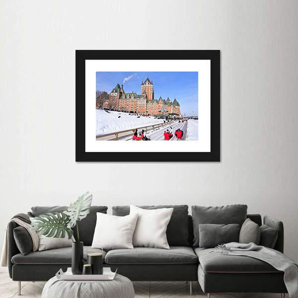 Winter View Of Quebec City Canvas Wall Art-3 Horizontal-Gallery Wrap-25" x 16"-Tiaracle