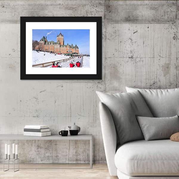 Winter View Of Quebec City Canvas Wall Art-3 Horizontal-Gallery Wrap-25" x 16"-Tiaracle
