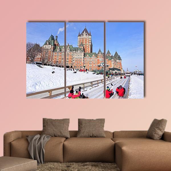 Winter View Of Quebec City Canvas Wall Art-3 Horizontal-Gallery Wrap-25" x 16"-Tiaracle