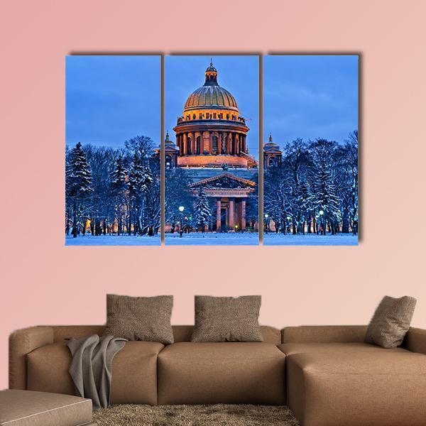 St Isaac's Cathedral In Saint Petersburg Canvas Wall Art-3 Horizontal-Gallery Wrap-37" x 24"-Tiaracle