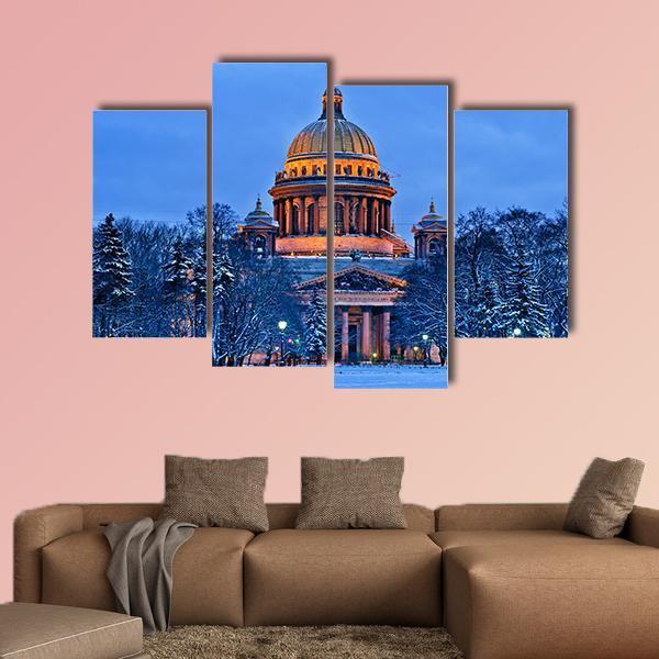 St Isaac's Cathedral In Saint Petersburg Canvas Wall Art-4 Pop-Gallery Wrap-50" x 32"-Tiaracle