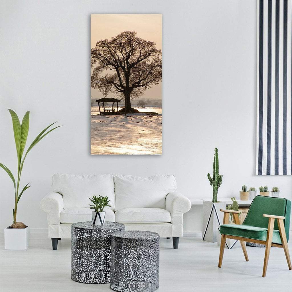 Wintry Snow Cold Weather Vertical Canvas Wall Art-1 Vertical-Gallery Wrap-12" x 24"-Tiaracle