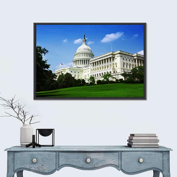 Wisconsin State Capital Building Canvas Wall Art-1 Piece-Floating Frame-24" x 16"-Tiaracle