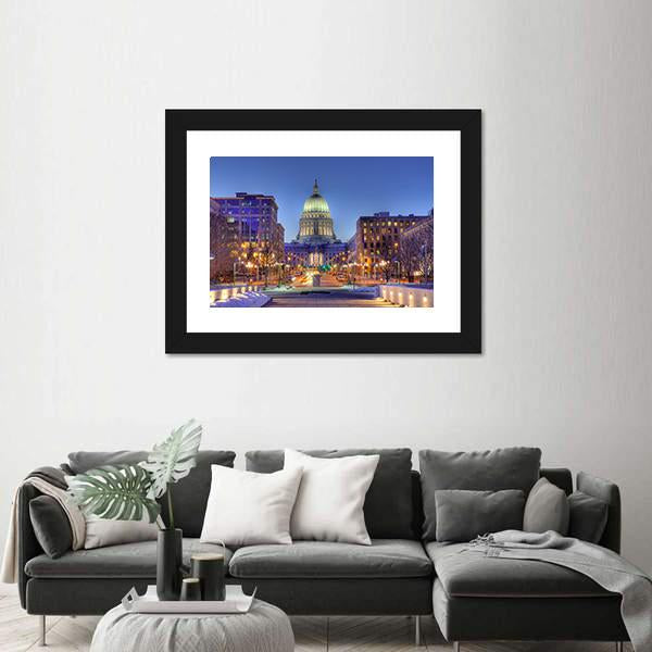 Wisconsin State Capital Building Canvas Wall Art-3 Horizontal-Gallery Wrap-25" x 16"-Tiaracle