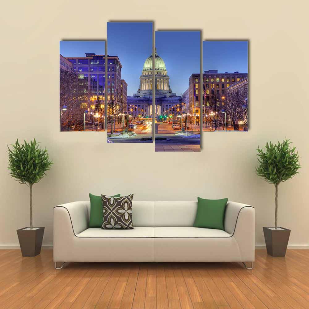Wisconsin State Capital Building Canvas Wall Art-4 Pop-Gallery Wrap-34" x 20"-Tiaracle