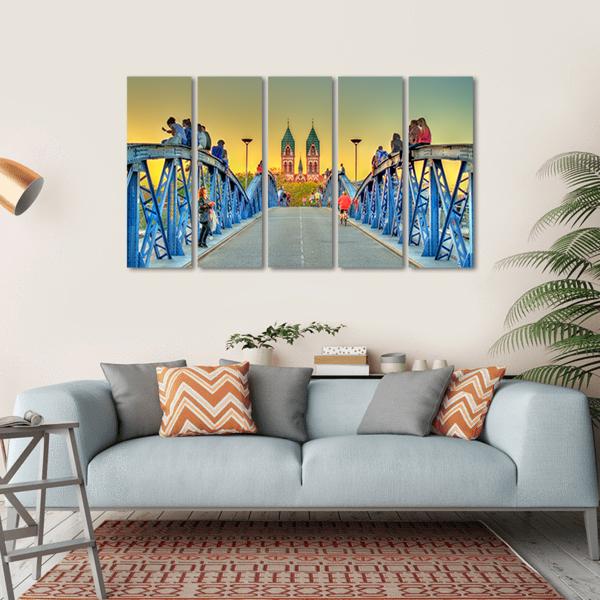 Wiwili Bridge In Freiburg Germany Canvas Wall Art-5 Horizontal-Gallery Wrap-22" x 12"-Tiaracle