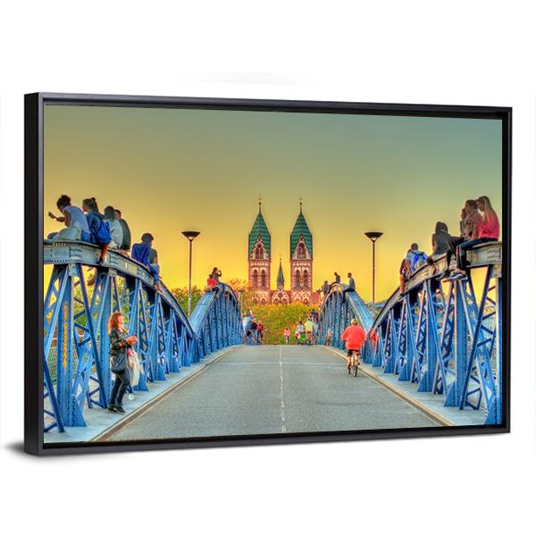 Wiwili Bridge In Freiburg Germany Canvas Wall Art-3 Horizontal-Gallery Wrap-25" x 16"-Tiaracle