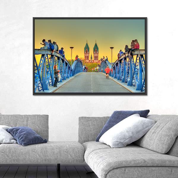 Wiwili Bridge In Freiburg Germany Canvas Wall Art-3 Horizontal-Gallery Wrap-25" x 16"-Tiaracle