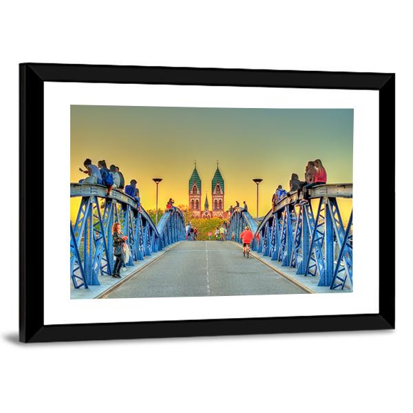 Wiwili Bridge In Freiburg Germany Canvas Wall Art-3 Horizontal-Gallery Wrap-25" x 16"-Tiaracle