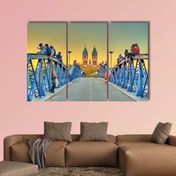 Wiwili Bridge In Freiburg Germany Canvas Wall Art-3 Horizontal-Gallery Wrap-25" x 16"-Tiaracle