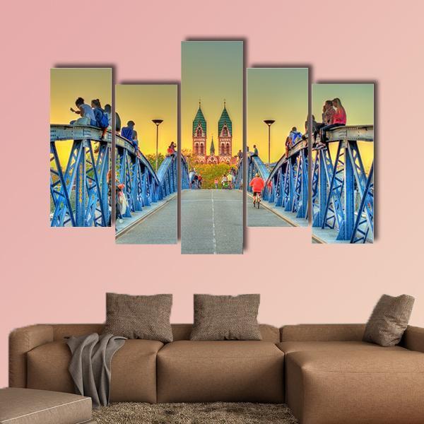 Wiwili Bridge In Freiburg Germany Canvas Wall Art-5 Pop-Gallery Wrap-47" x 32"-Tiaracle