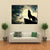 Wolf In Silhouette Howling To The Full Moon Canvas Wall Art-1 Piece-Gallery Wrap-48" x 32"-Tiaracle