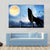 Wolf Sillhouttee Infront Of Moon Canvas Wall Art-3 Horizontal-Gallery Wrap-25" x 16"-Tiaracle