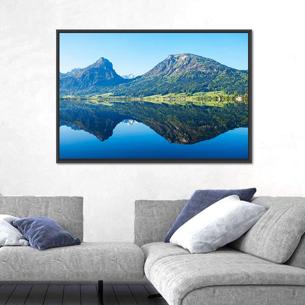 Wolfgangsee Lake in Austria Canvas Wall Art-3 Horizontal-Gallery Wrap-25" x 16"-Tiaracle