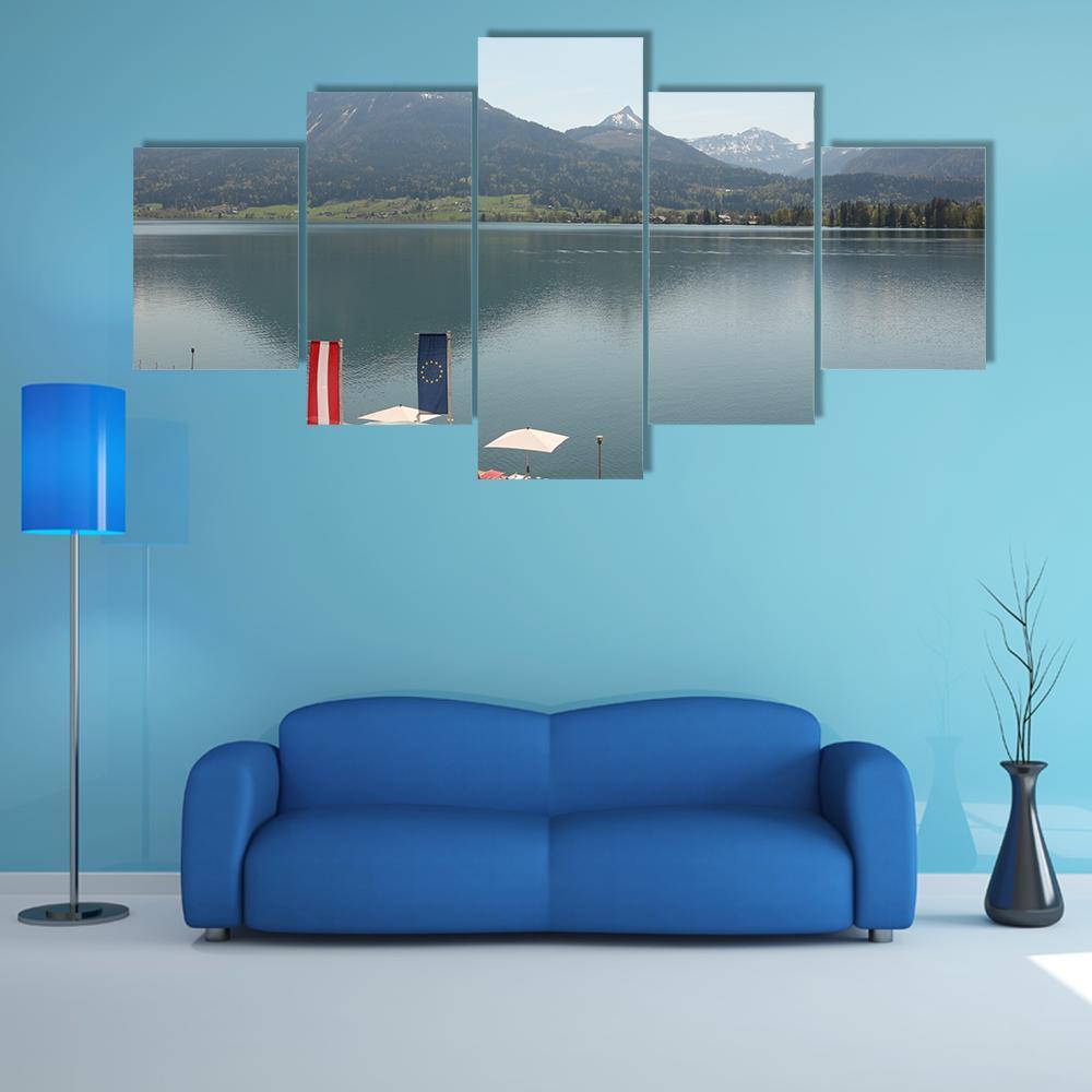 Wolfgangsee Lake Canvas Wall Art-5 Star-Gallery Wrap-62" x 32"-Tiaracle