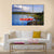 Woman Canoeing In A Beautiful Lake At Sunset Canvas Wall Art-5 Star-Gallery Wrap-62" x 32"-Tiaracle
