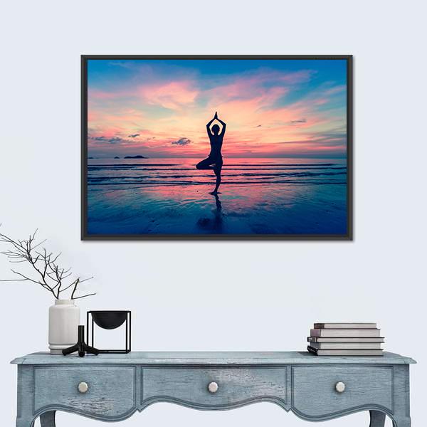 Yoga Pose Meditation Painting Original Art Fram... - Folksy