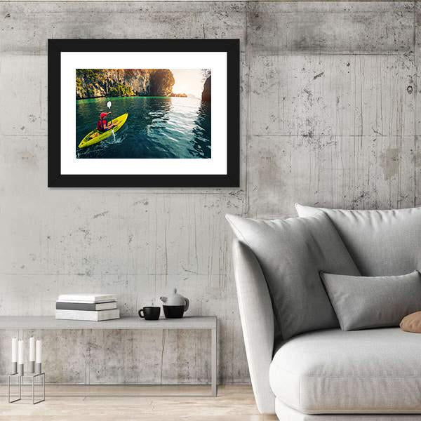 Woman With The Kayak Canvas Wall Art-5 Horizontal-Gallery Wrap-22&quot; x 12&quot;-Tiaracle