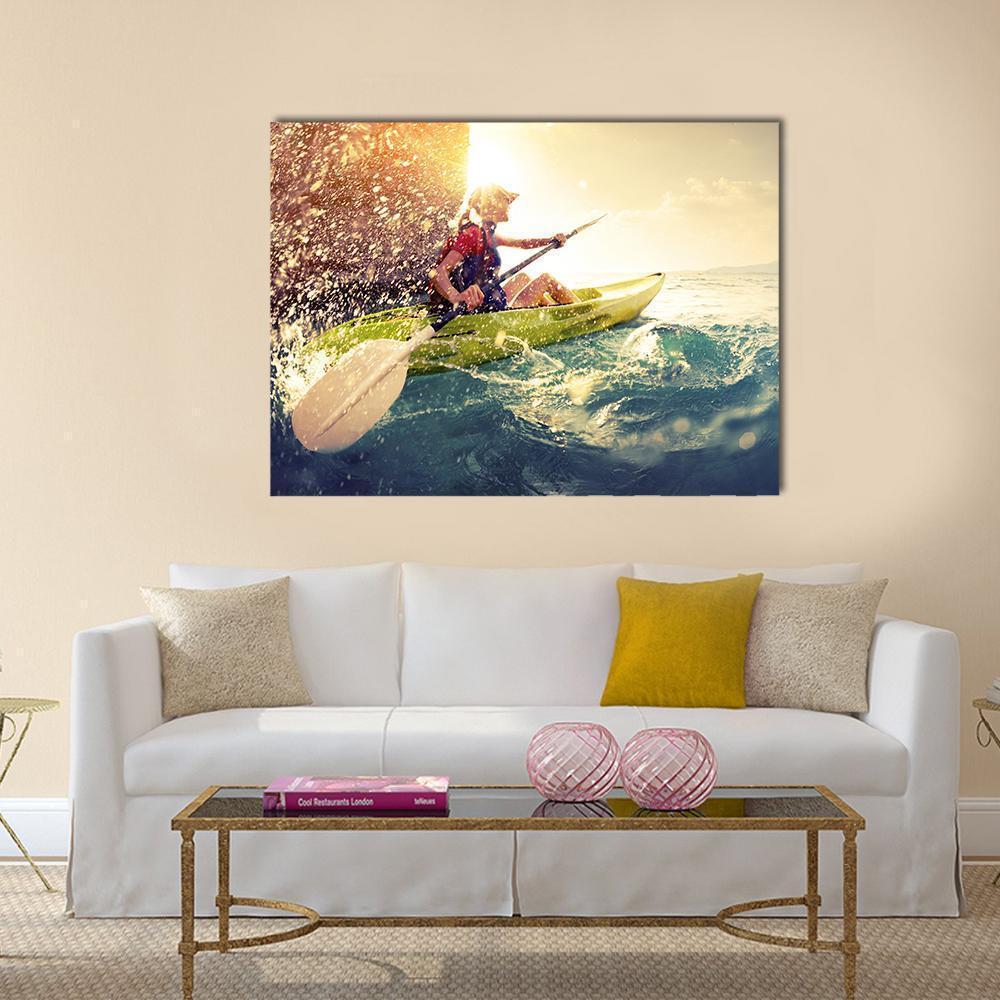 Woman With The Kayak Canvas Wall Art-1 Piece-Gallery Wrap-36" x 24"-Tiaracle