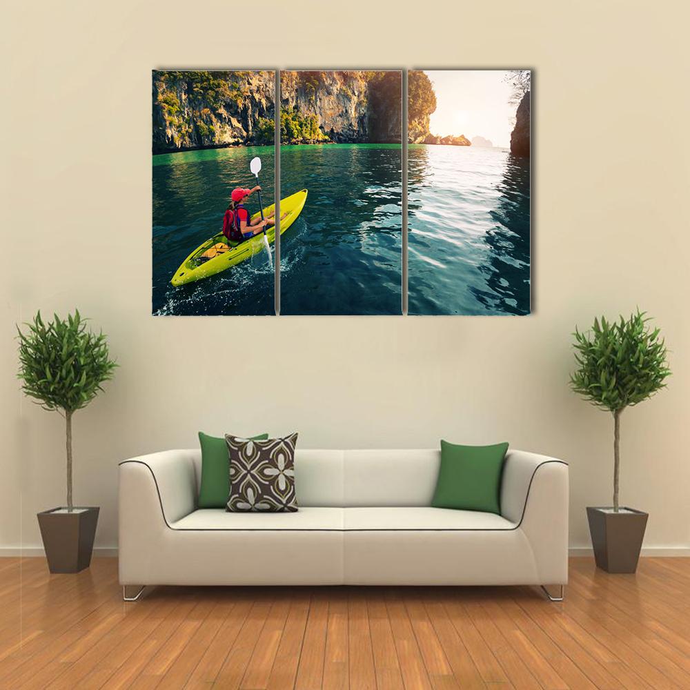 Woman With The Kayak Canvas Wall Art-3 Horizontal-Gallery Wrap-25" x 16"-Tiaracle