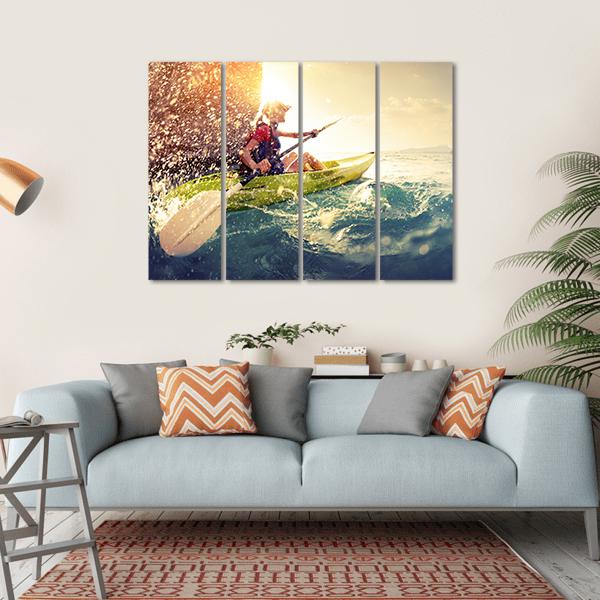 Woman With The Kayak Canvas Wall Art-4 Horizontal-Gallery Wrap-34" x 24"-Tiaracle