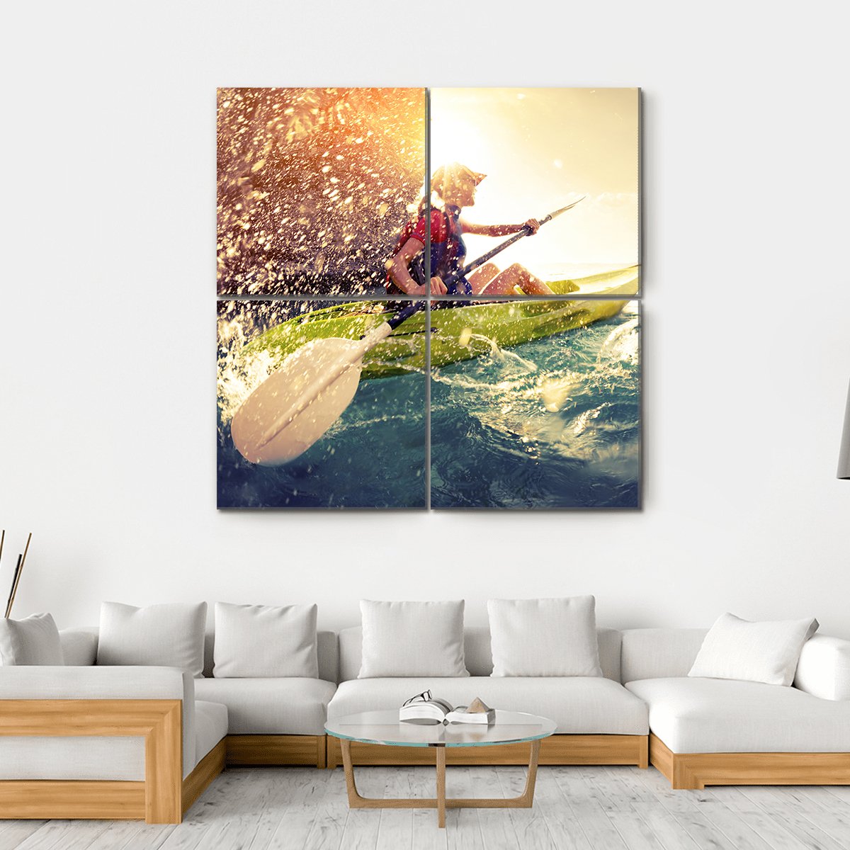 Woman With The Kayak Canvas Wall Art-4 Square-Gallery Wrap-17" x 17"-Tiaracle