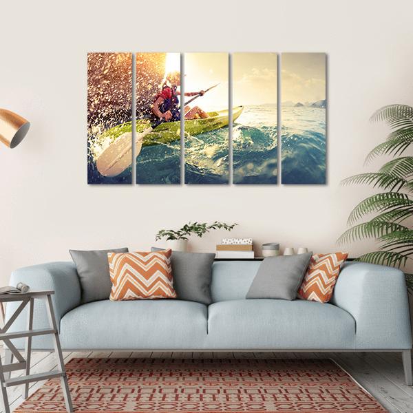 Woman With The Kayak Canvas Wall Art-5 Horizontal-Gallery Wrap-22" x 12"-Tiaracle