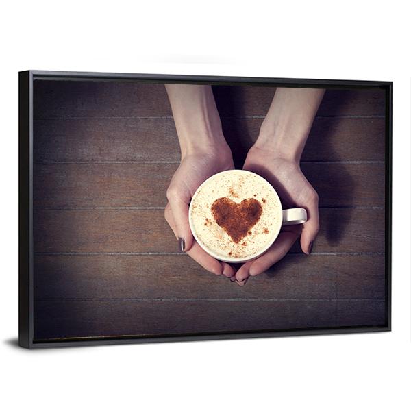 Women Holding Coffee Cup Canvas Wall Art-3 Horizontal-Gallery Wrap-25&quot; x 16&quot;-Tiaracle