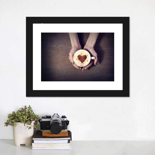 Women Holding Coffee Cup Panoramic Canvas Wall Art-1 Piece-36" x 12"-Tiaracle