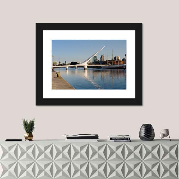 Women´s Bridge In Puerto Madero Canvas Wall Art-1 Piece-Framed Print-20" x 16"-Tiaracle