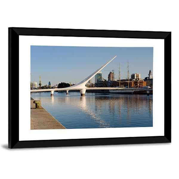 Women´s Bridge In Puerto Madero Canvas Wall Art-3 Horizontal-Gallery Wrap-25" x 16"-Tiaracle