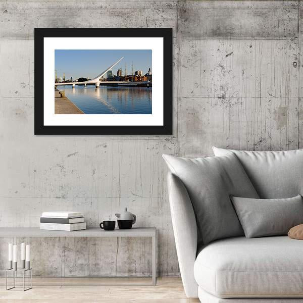 Women´s Bridge In Puerto Madero Canvas Wall Art-3 Horizontal-Gallery Wrap-25" x 16"-Tiaracle