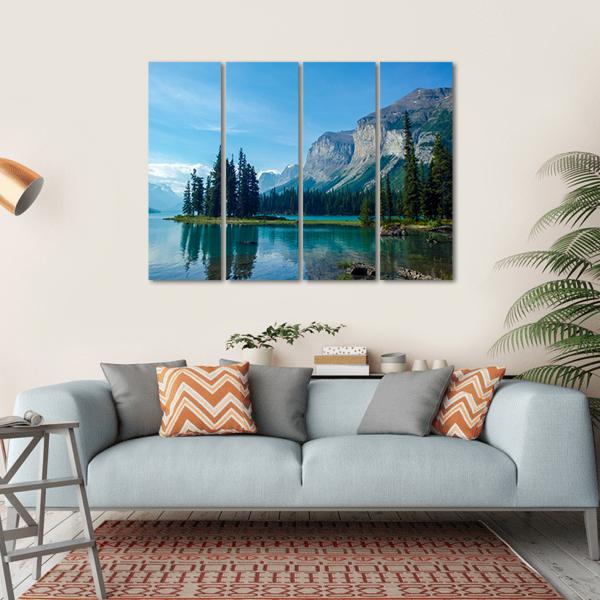 Wonderful Lake In The Mountain Canvas Wall Art-4 Horizontal-Gallery Wrap-34" x 24"-Tiaracle