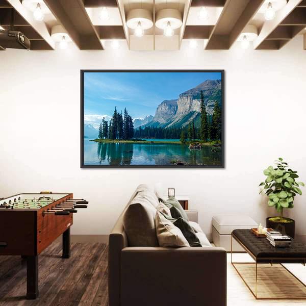 Wonderful Lake In The Mountain Canvas Wall Art-5 Horizontal-Gallery Wrap-22" x 12"-Tiaracle