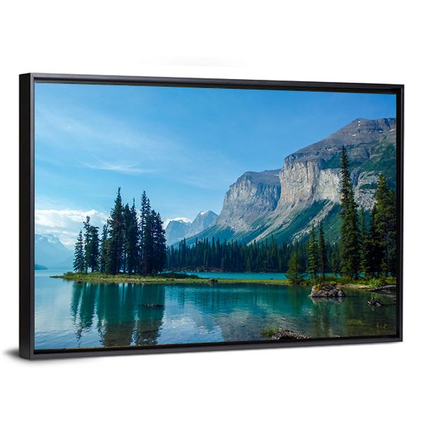 Wonderful Lake In The Mountain Canvas Wall Art-5 Horizontal-Gallery Wrap-22" x 12"-Tiaracle