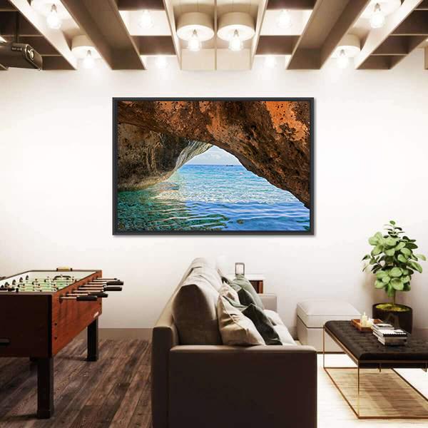 Wonderful Sea Bay In Greece Canvas Wall Art-3 Horizontal-Gallery Wrap-25" x 16"-Tiaracle