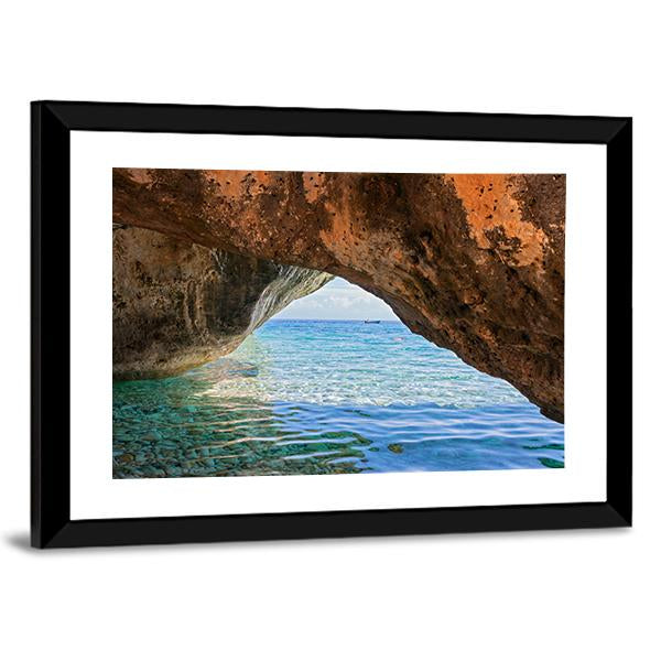 Wonderful Sea Bay In Greece Canvas Wall Art-3 Horizontal-Gallery Wrap-25" x 16"-Tiaracle
