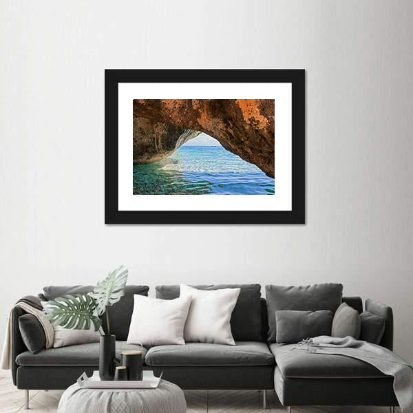 Wonderful Sea Bay In Greece Canvas Wall Art-3 Horizontal-Gallery Wrap-25" x 16"-Tiaracle