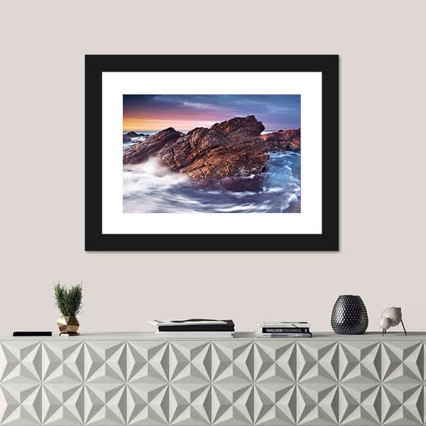Wonderful Sunset on the South Australian Coast Canvas Wall Art-1 Piece-Framed Print-20" x 16"-Tiaracle
