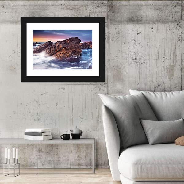 Wonderful Sunset on the South Australian Coast Canvas Wall Art-3 Horizontal-Gallery Wrap-25" x 16"-Tiaracle