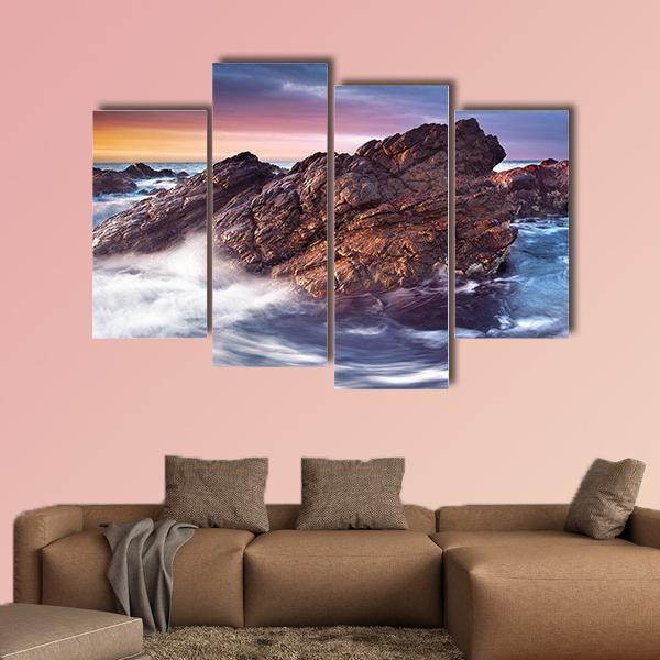 Wonderful Sunset on the South Australian Coast Canvas Wall Art-4 Pop-Gallery Wrap-50" x 32"-Tiaracle